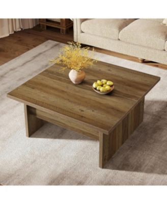 Square Coffee Table, 39.4-Inch Farmhouse Cocktail Tea Center Table for Living Room