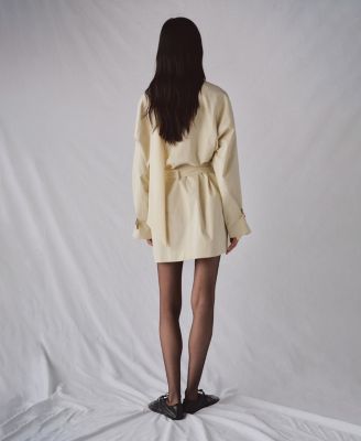 Women's Funnel Neck Belt Trench Coat