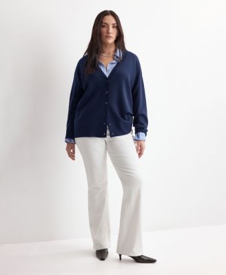 Women's V-Neck Knitted Cardigan Sweater