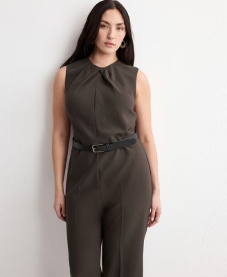 Women's Draped Detail Belt Jumpsuit
