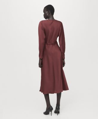 Women's Belted V-Neck Dress