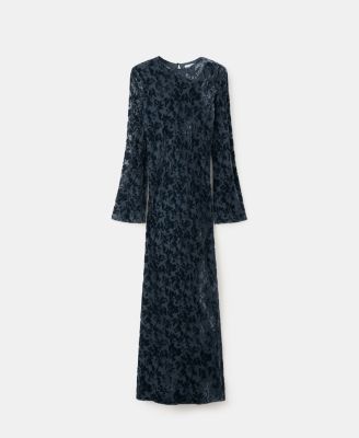 Women's Bell Sleeves Devore Dress