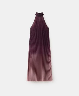 Women's Pleated Halter Neck Dress