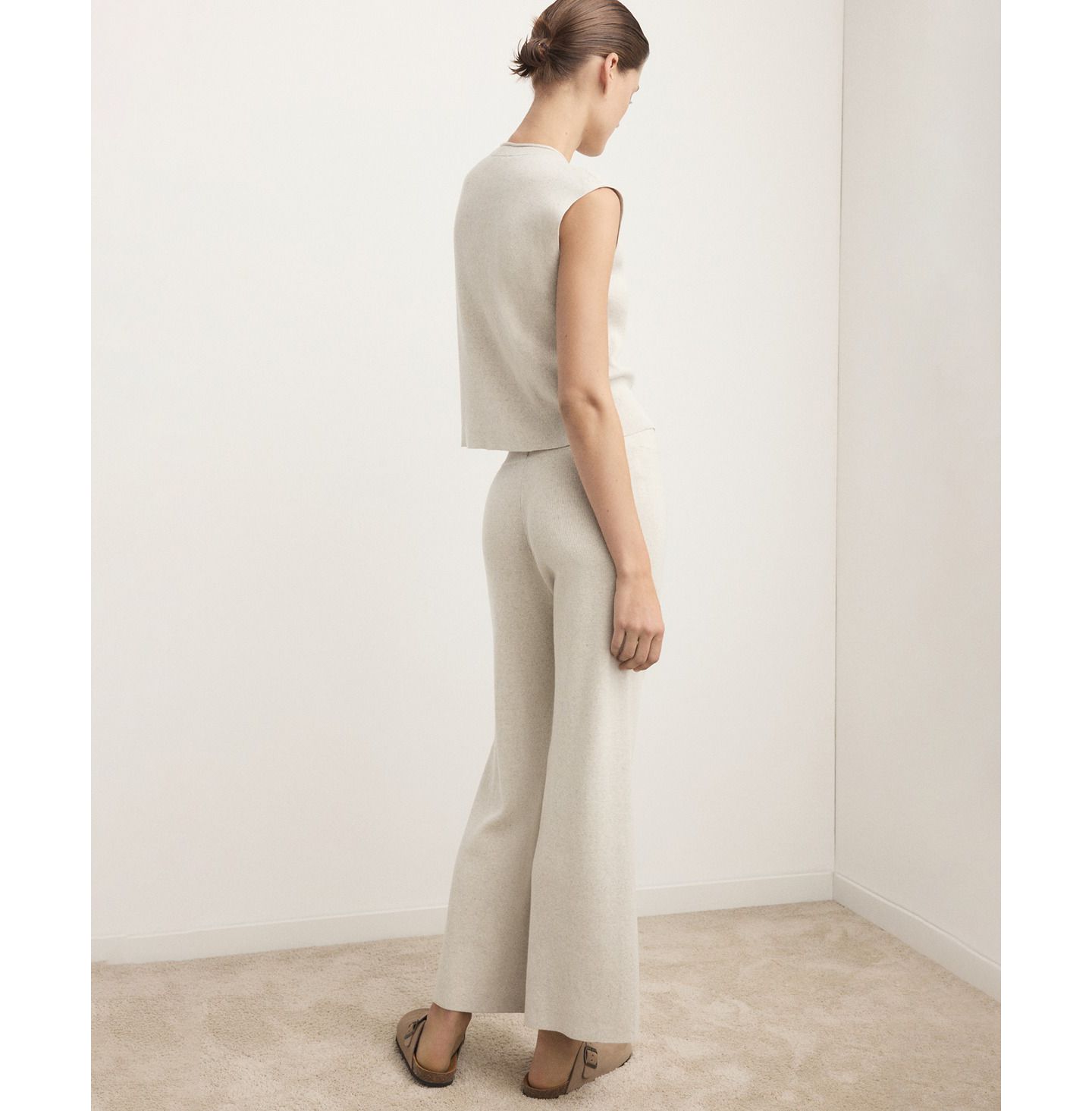 Женские брюки Mango Fluid Cotton-Linen Woven, цвет: Бежевый — фото 5