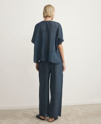 Women's Overdyed Effect Ramie Pants