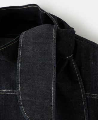 Women's Knot Neck Denim Blouse