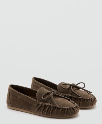 Women's Gathered Suede Moccasins