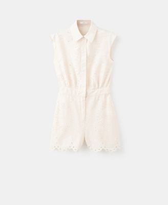 Women's Embroidered Cutwork Romper