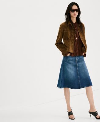 Women's Buttons Suede Leather Jacket