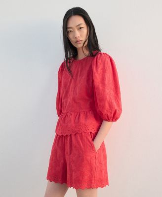 Women's Floral Embroidered Shorts