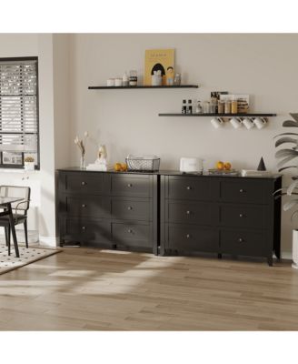 6 Drawers Modern Dresser for Bedroom,Big Storage Dressers Organizer with Deep Drawers & Handles