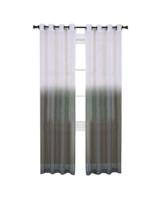 Tropical Living Semi Matte Sheer Ombre Chic Grommet Top Window Curtains