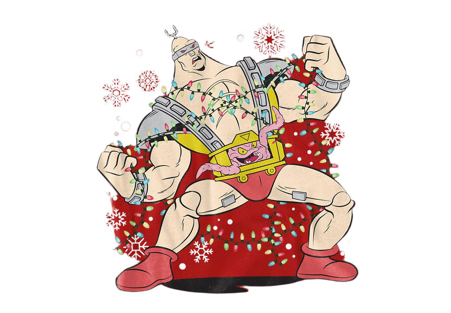 Мужская футболка Teenage Mutant Ninja Turtles Robot Krang Christmas Lights, цвет: Красный — фото 2