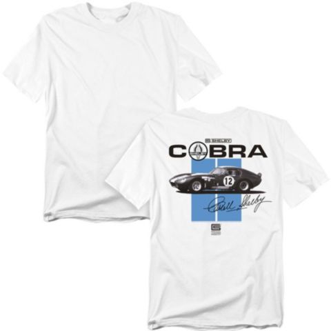 Мужская футболка Mustang Shelby Cobra Racing Stripes Back, цвет: Белый