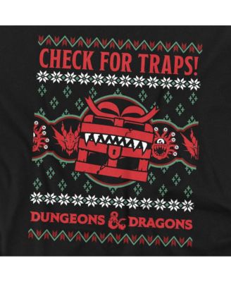Men's Dungeons And Dragons Check For Traps Ugly Christmas T-Shirt