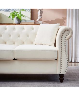 83.5" Oversized L-Shaped Sectional Sofa, 5-Seater Couch with 3 Pillows