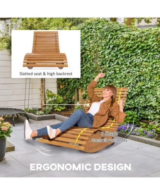 Outdoor Rocking Chair, Slatted Wooden Rocking Chair,