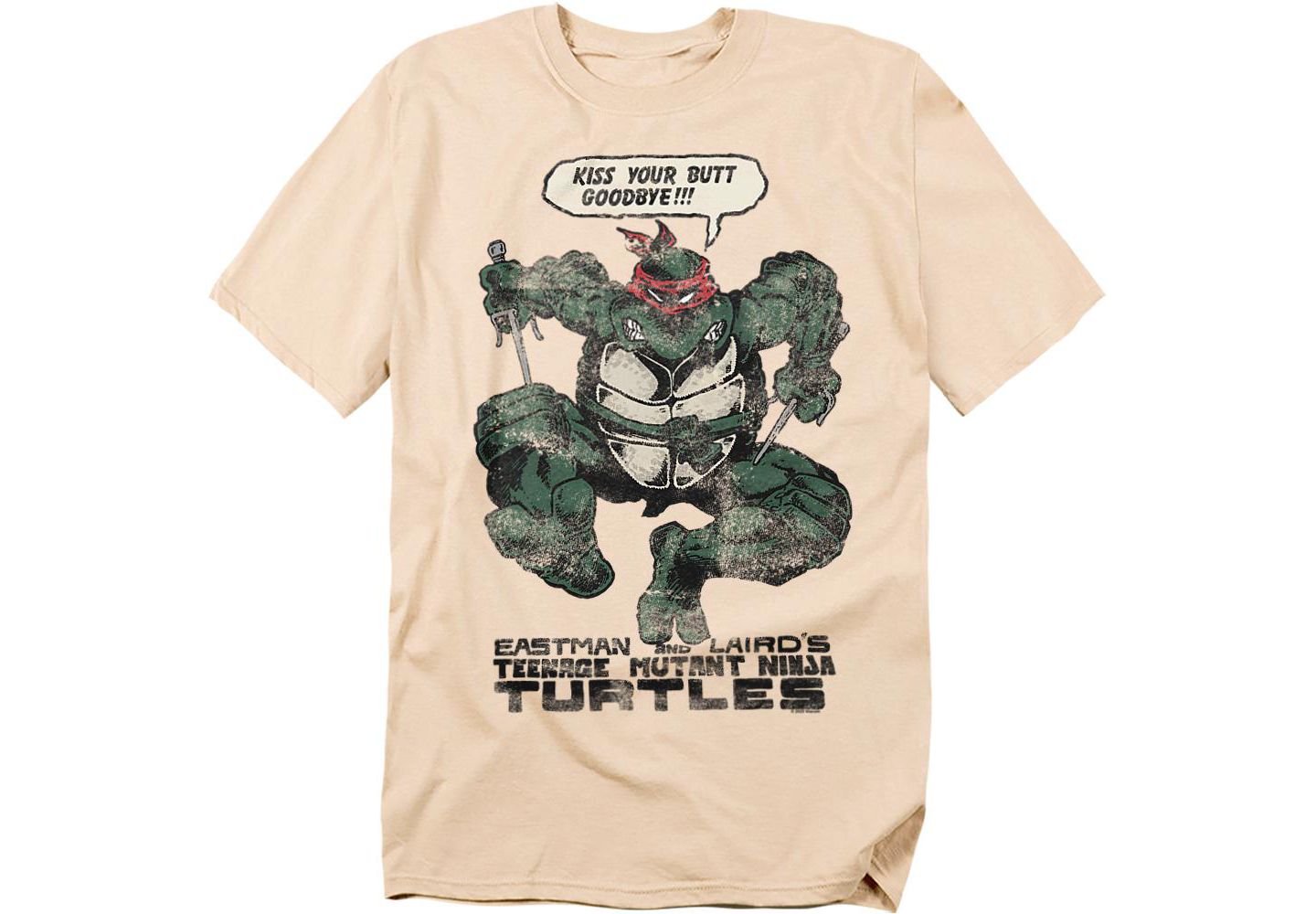 Мужская футболка Teenage Mutant Ninja Turtles Raph Kiss Your Butt Goodbye, цвет: Кремовый — фото 1