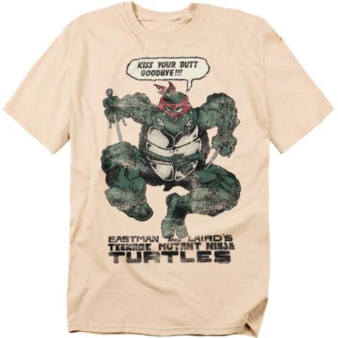 Мужская футболка Teenage Mutant Ninja Turtles Raph Kiss Your Butt Goodbye, цвет: Кремовый