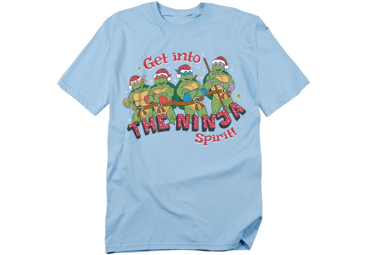 Мужская футболка Teenage Mutant Ninja Turtles The Ninja Christmas Spirit, цвет: Светлый синий — фото 1