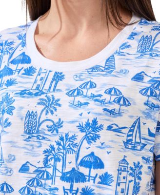 Women's Printed Crew Neck Top