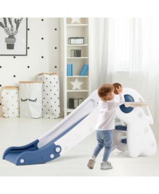 3-in-1 Toddler Slide Climber Playset with Basketball Hoop and Ball