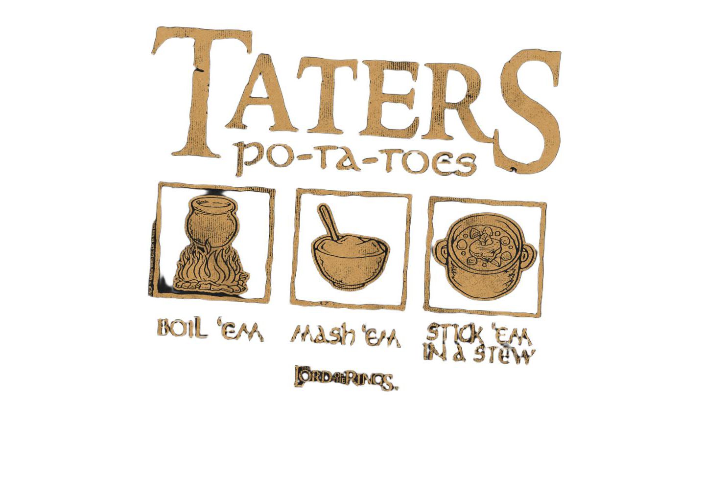 Мужская футболка Lord Of The Rings Taters, цвет: Чёрный — фото 2