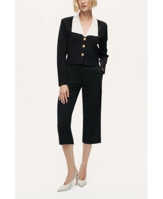 Women's Contrast Collar Knit Cardigan