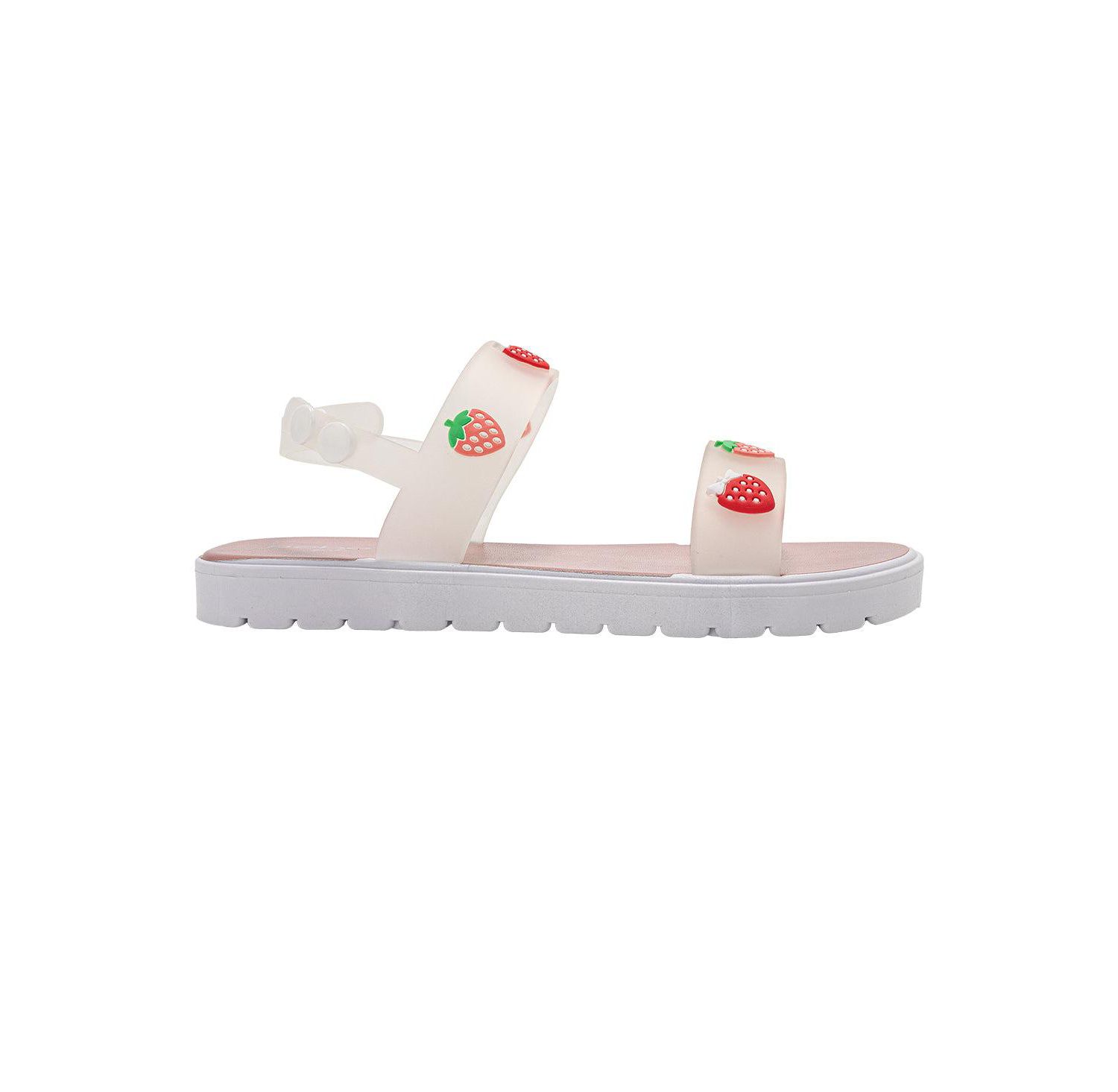 Girls PCU sandal with strawberry charms