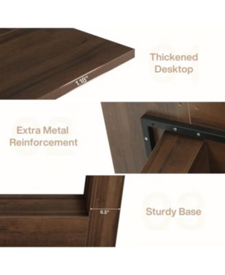 63'' Executive Office Desk, Modern Computer Home Office Desk with Robust Base, Large Wooden Conference Table