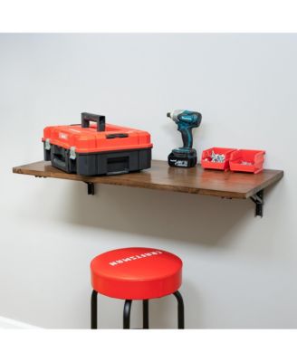 Wakefield Foldable Workbench, Dark Wood Tabletop, Heavy-Duty Table