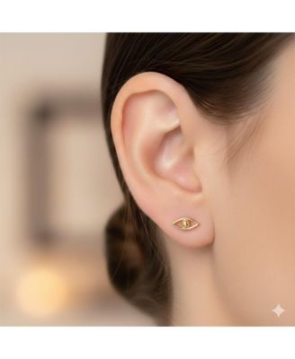 Solid 14k Gold 18G Polished Eye Cartilage Piercing Stud