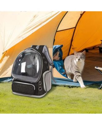 Breathable Transparent Pet Carrier Bag for Cats & Small Dogs – Portable Space Capsule with Zipper, Yellow, Ideal for Travel & Outdoor Adventures