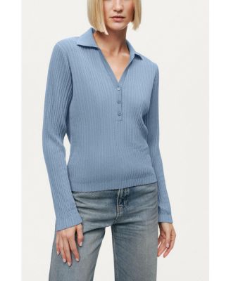 Women's Ribbed Polo Sweater