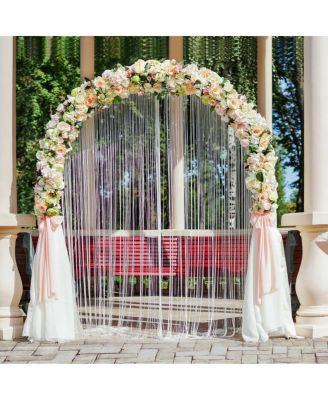 7.2Ft Garden Arch Steel Arbor Wedding Garden Decoration Climbing Plants w/Stakes