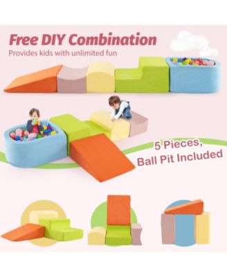 5-Piece Climb and Crawl Playset with Ball Pit for Kids