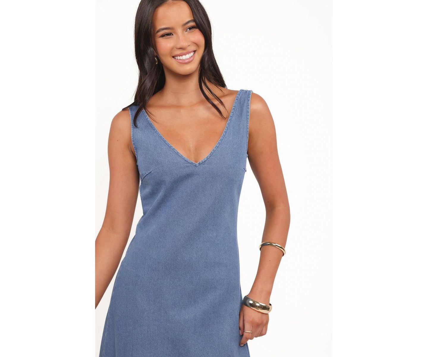 Женское платье Petal and Pup Odelia Denim Maxi, цвет: Индиго — фото 4