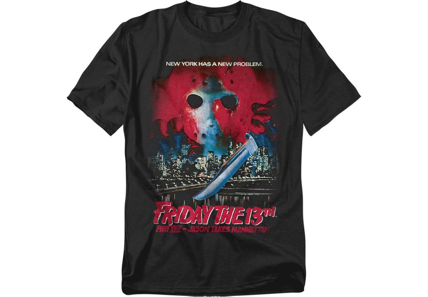 Мужская футболка Friday The 13th Big & Tall Part Viii Jason Takes Manhattan Vintage Poster, цвет: Чёрный — фото 1