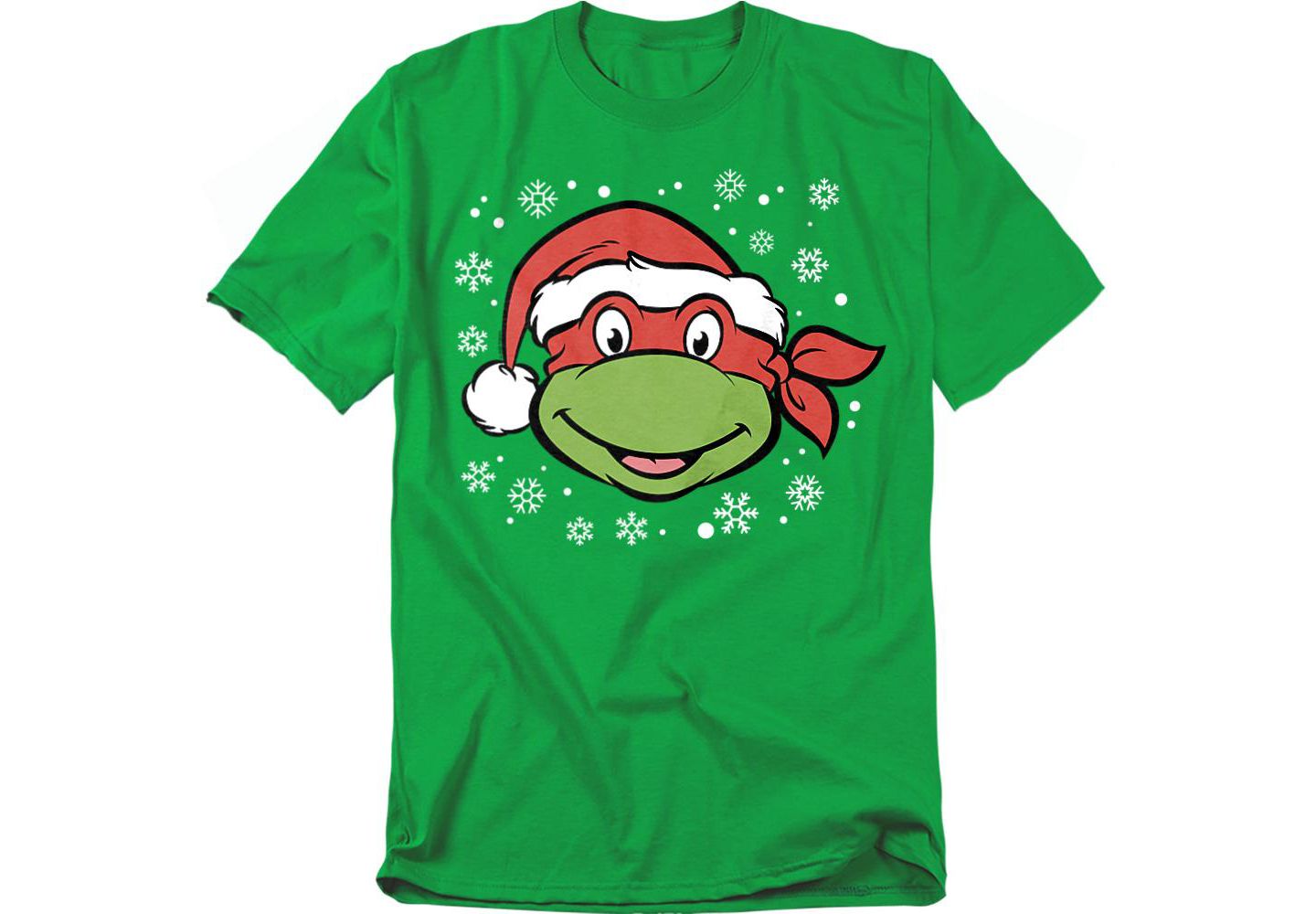 Мужская футболка Teenage Mutant Ninja Turtles Raphael Christmas Hat, цвет: Зелёный — фото 1