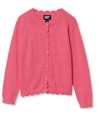 Girls Scalloped Hem Cardigan Sweaters