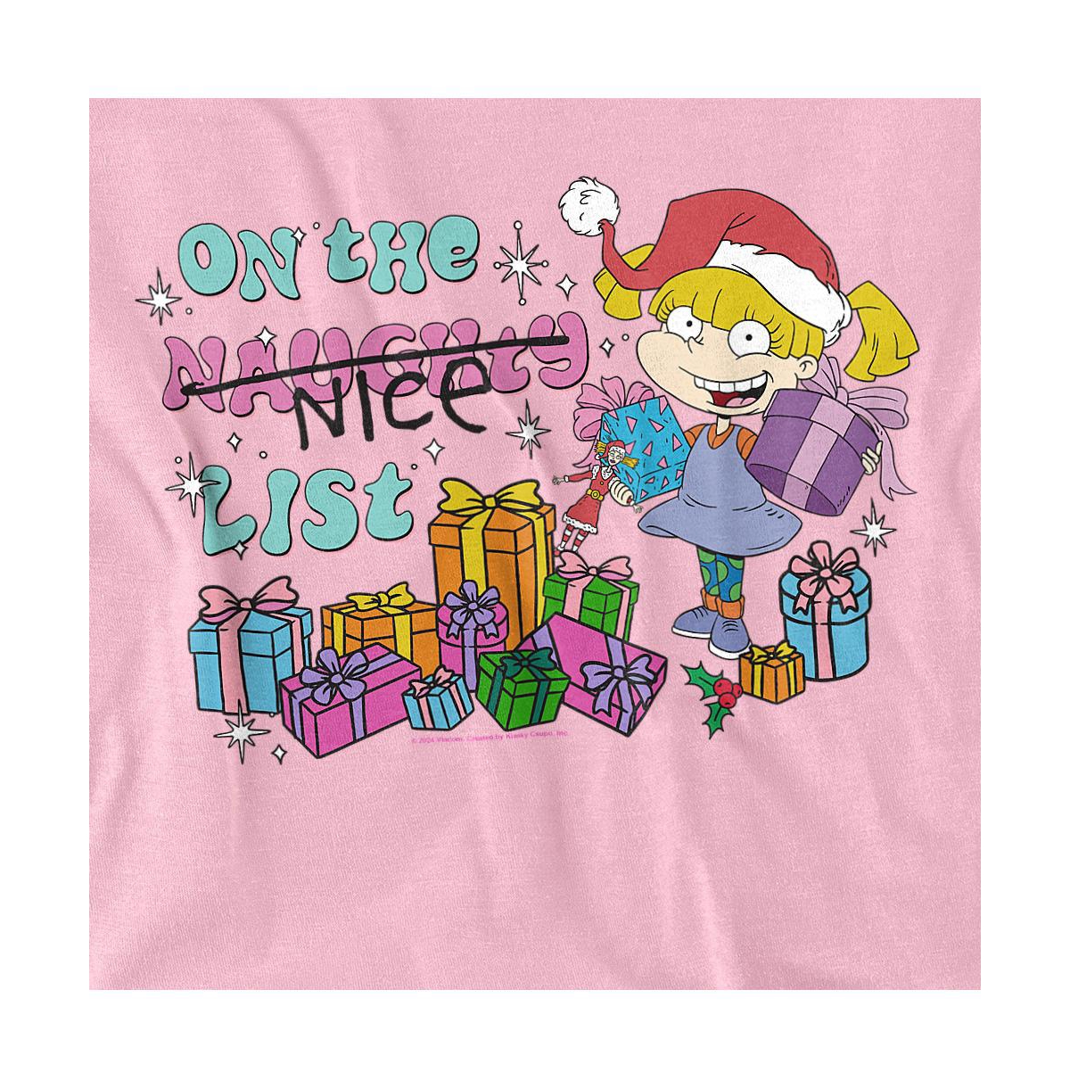 Rugrats Men's Christmas Angelica On Santa's Naughty List T-Shirt