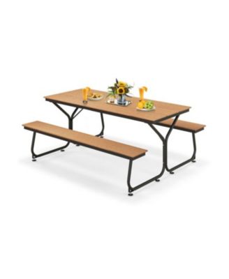 Outdoor 6 Ft Picnic Table with Bench Seating for 6 to 8