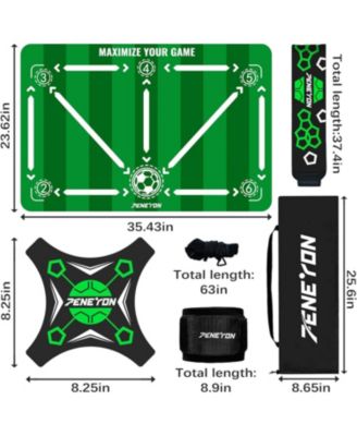 Soccer Training Mat with Adjustable Trainer – Non-Slip Soccer Equipment for Kids & Youth to Boost Speed, Strength & Coordination