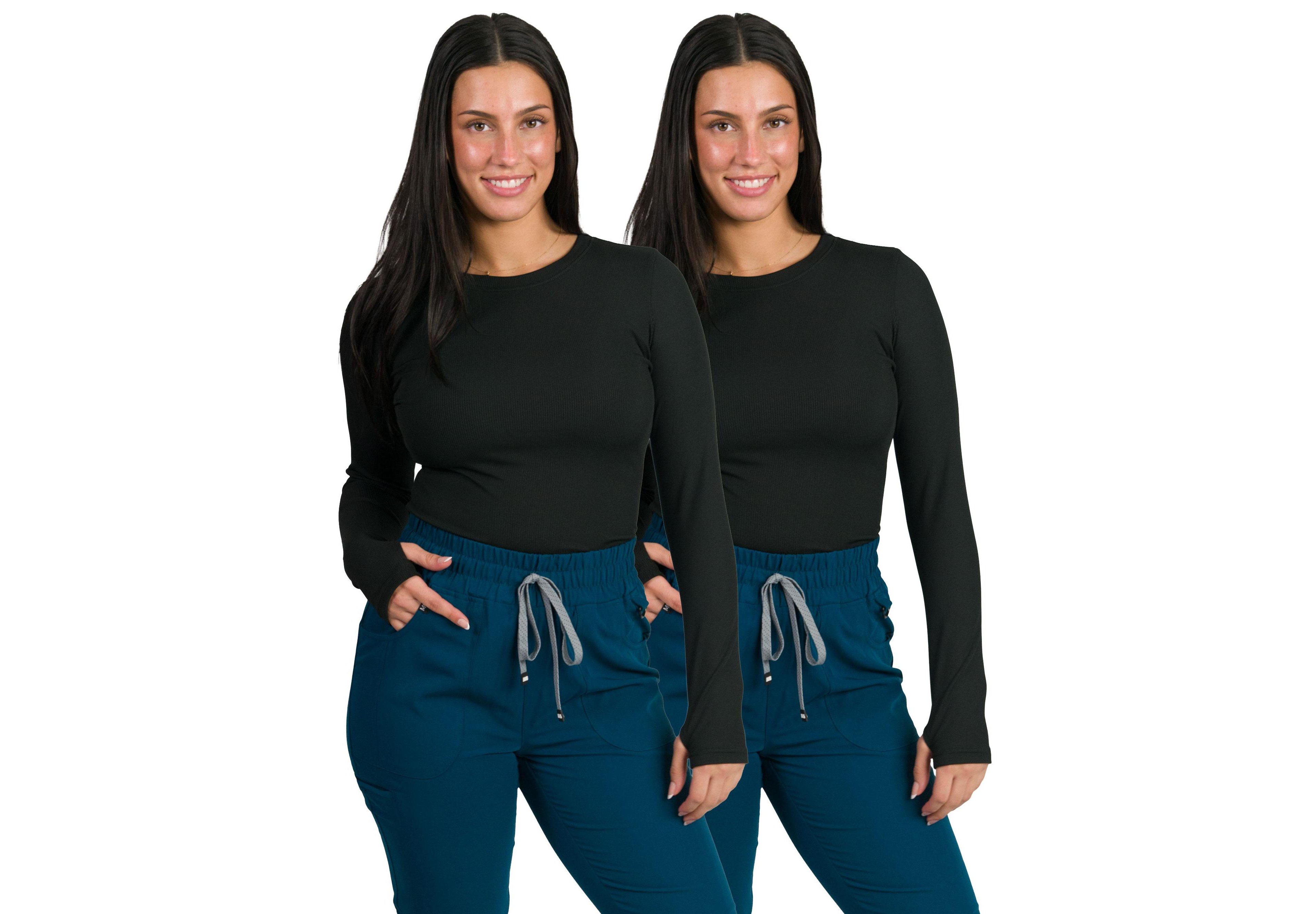 Medgear Women's 2-Pack Mg-Glide Ribbed Underscrub