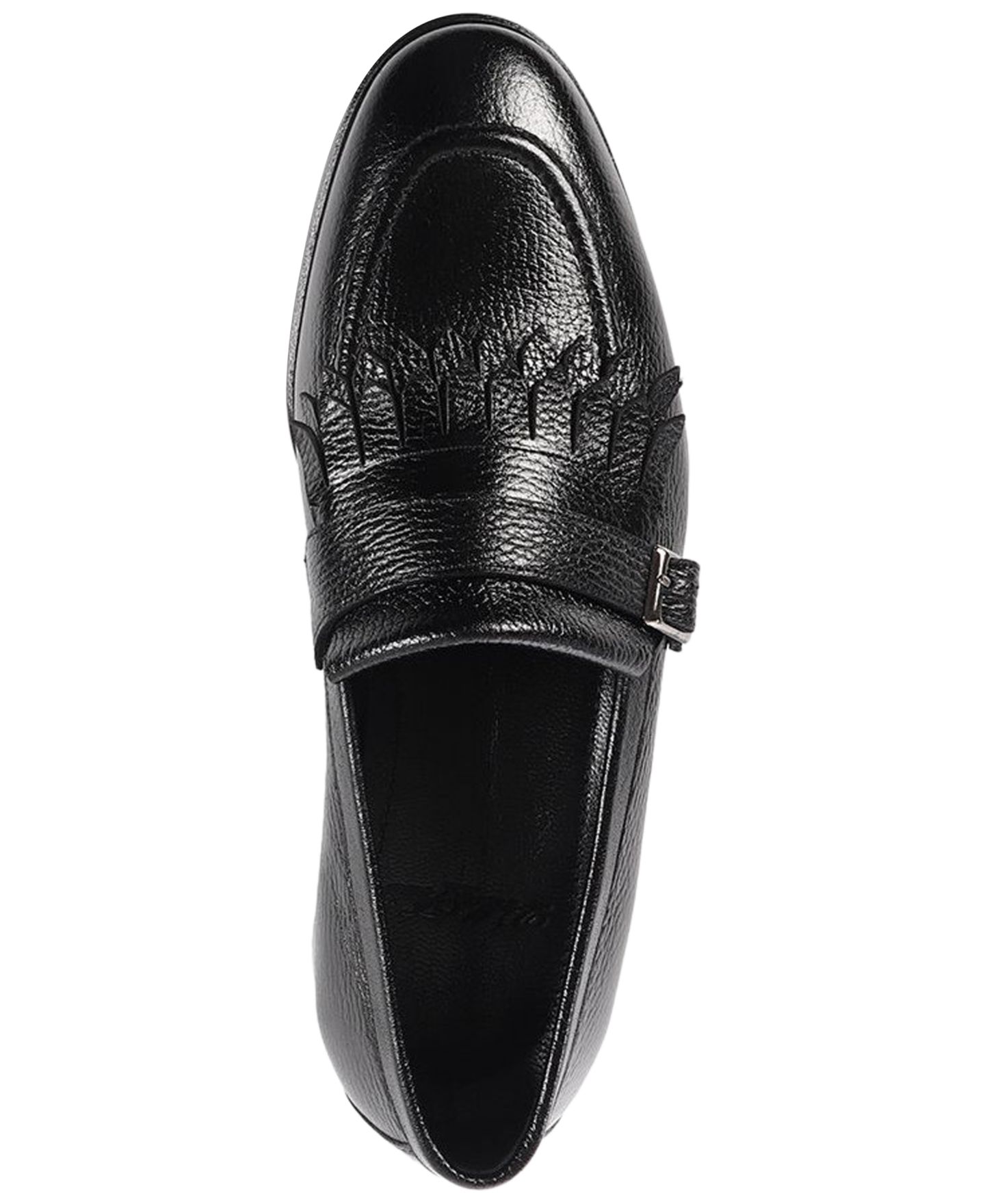 Мужские туфли VELLAPAIS Tortoise Monk Strap Slip-On Dress Loafers, цвет: Чёрный — фото 4