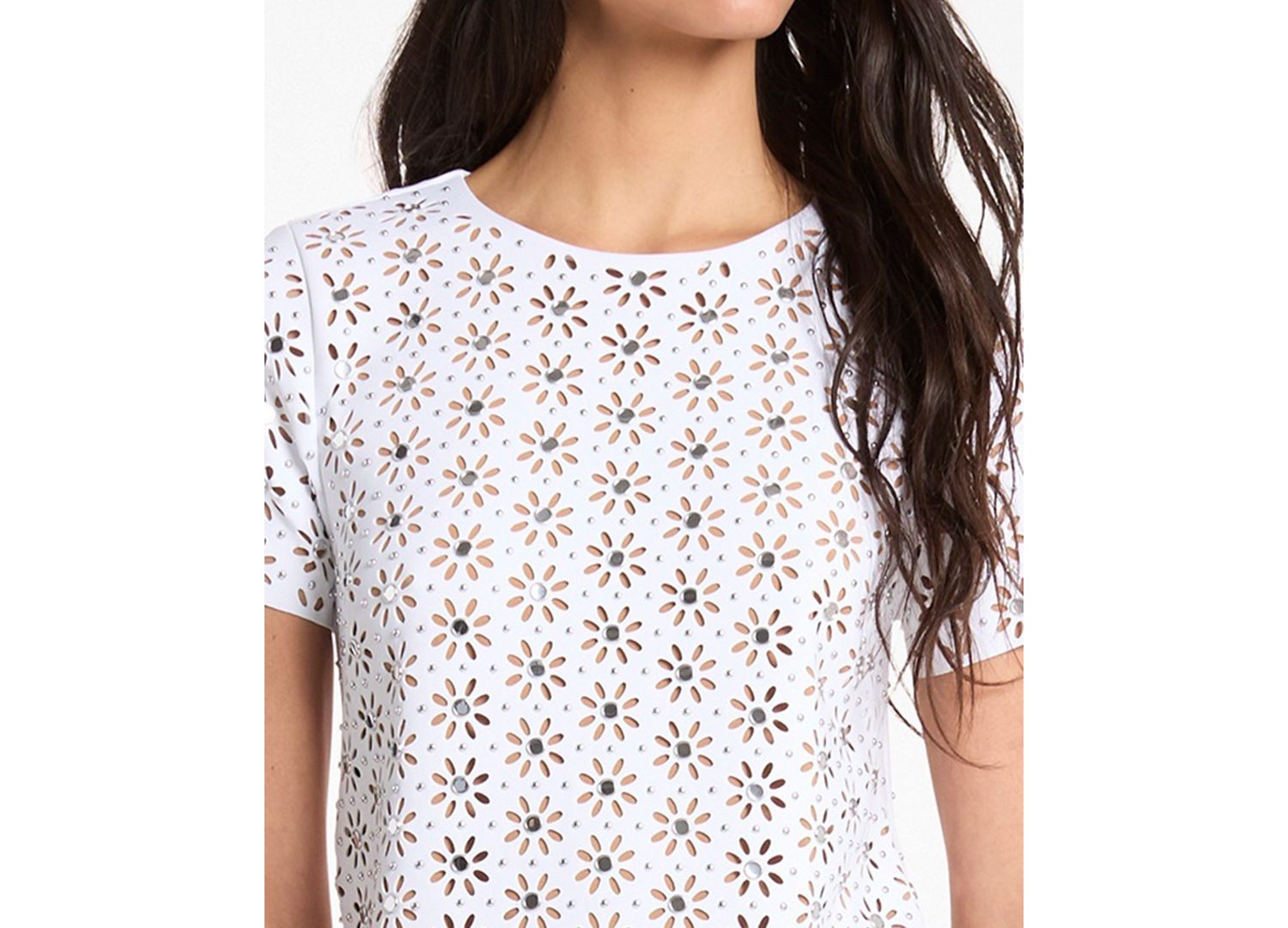 Women's Crochet Crewneck A-Line Mini Dress