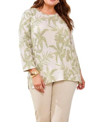 Plus Size Inclusive 3/4-Sleeve Crew Neck Top