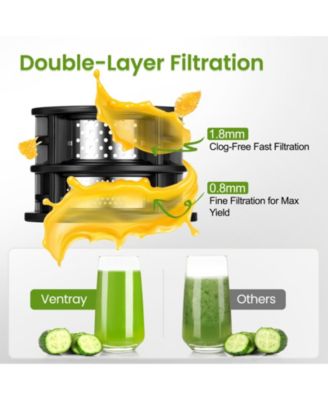 Cold Press Juicer, 4.7" Large Feed Chute Masticating Juicer with Extended Extraction Tech for Fruits & Vegetables