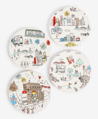 Graphic Ceramic Coasters, Set of 4