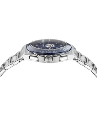 Men's Greca Reaction Silver Stainless Steel Bracelet Watch, 43mm